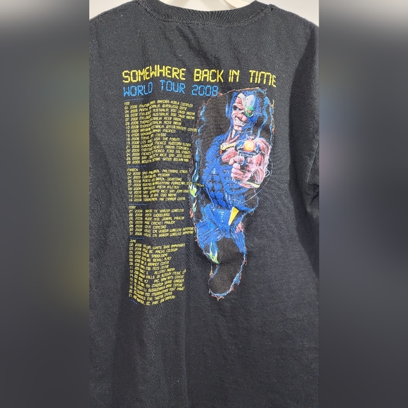 🤟 IRON MAIDEN 2008 SOMEWHERE BACK IN TIME WORLD TOUR SHIRT - MEDIUM 🤟 - Picture 3 of 12